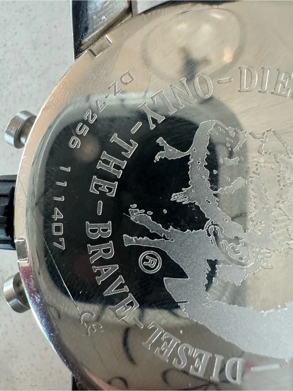 Authentic Diesel Little Daddy dual time chronograph watch, model DZ7256